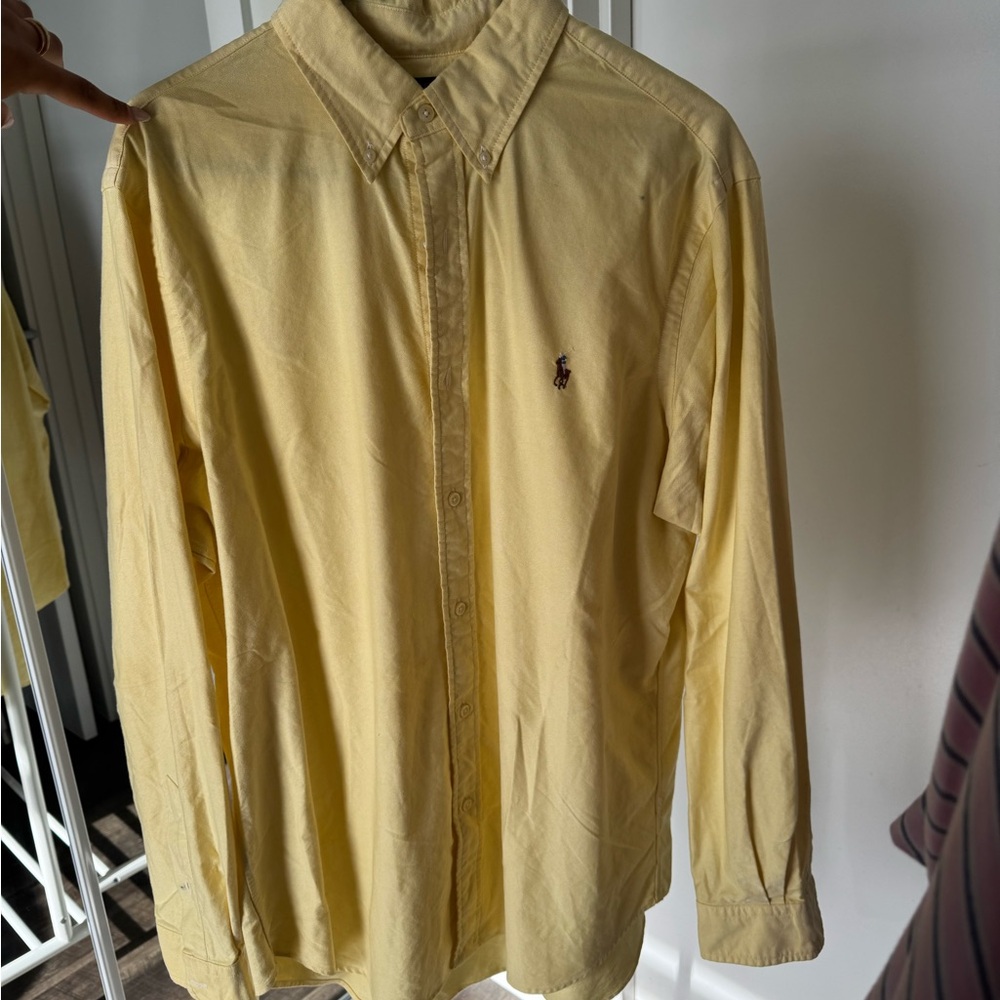 Polo by Ralph Lauren Men's Yellow Shirt Oxford Shirt (Classic Fit)